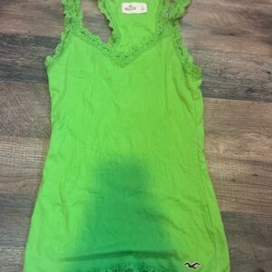 Hollister Vibrant Green Lace Tank Top